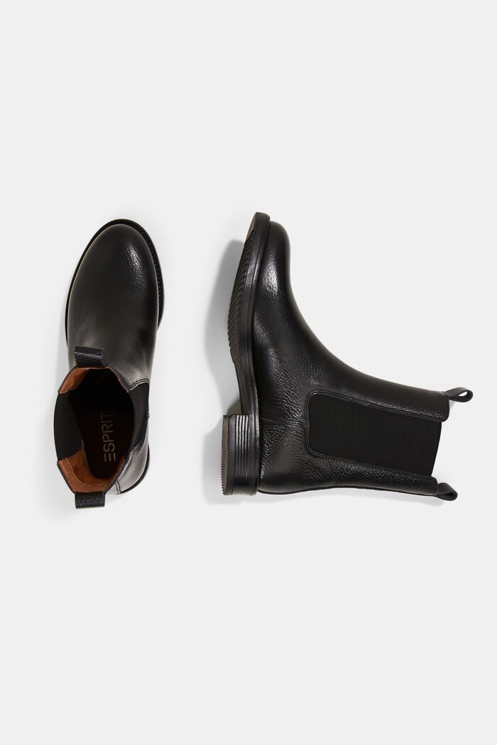 Glattleder Chelsea Boots, BLACK, detail image number 1