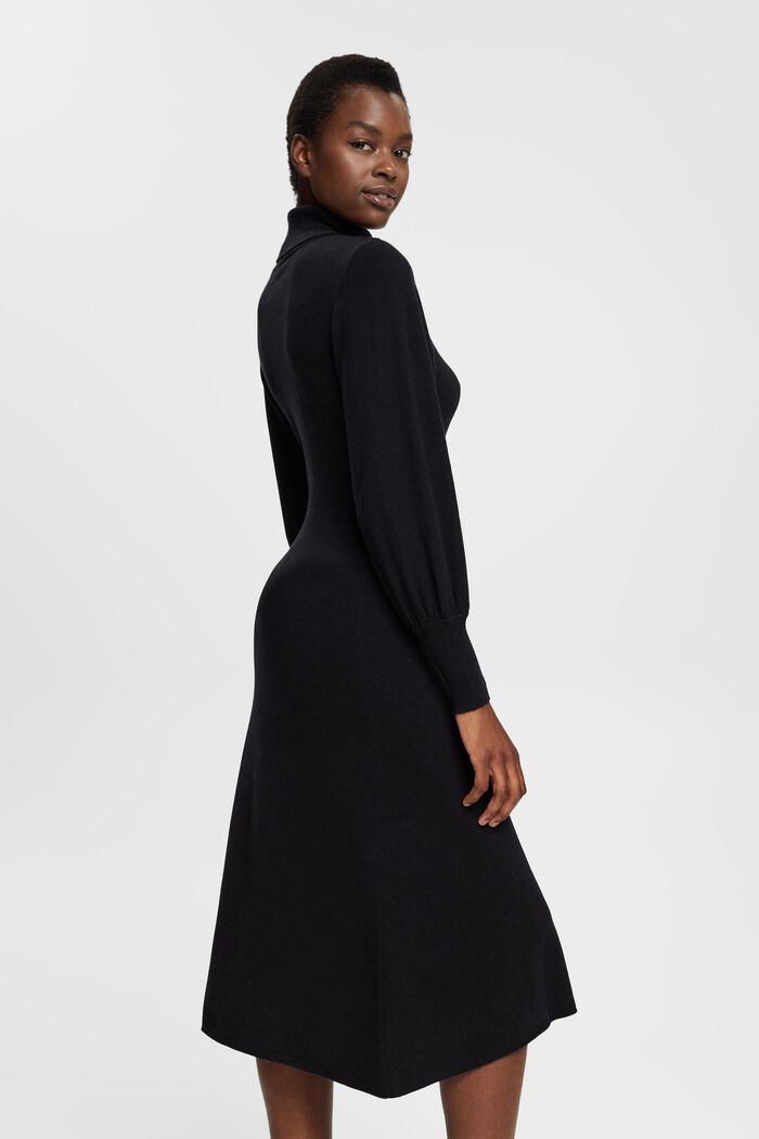 Pulloverkleid mit Rollkragen, Kaschmirmix, BLACK, detail image number 4