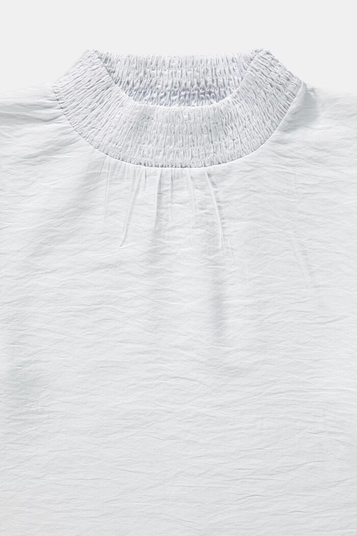 Gesmokte Bluse mit Rippstrickbündchen, WHITE, detail image number 2