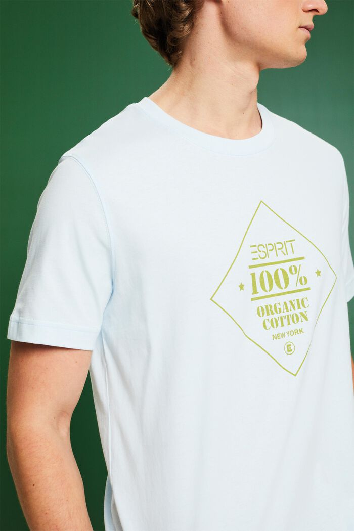 Baumwoll-T-Shirt mit Logoprint, PASTEL BLUE, detail image number 3