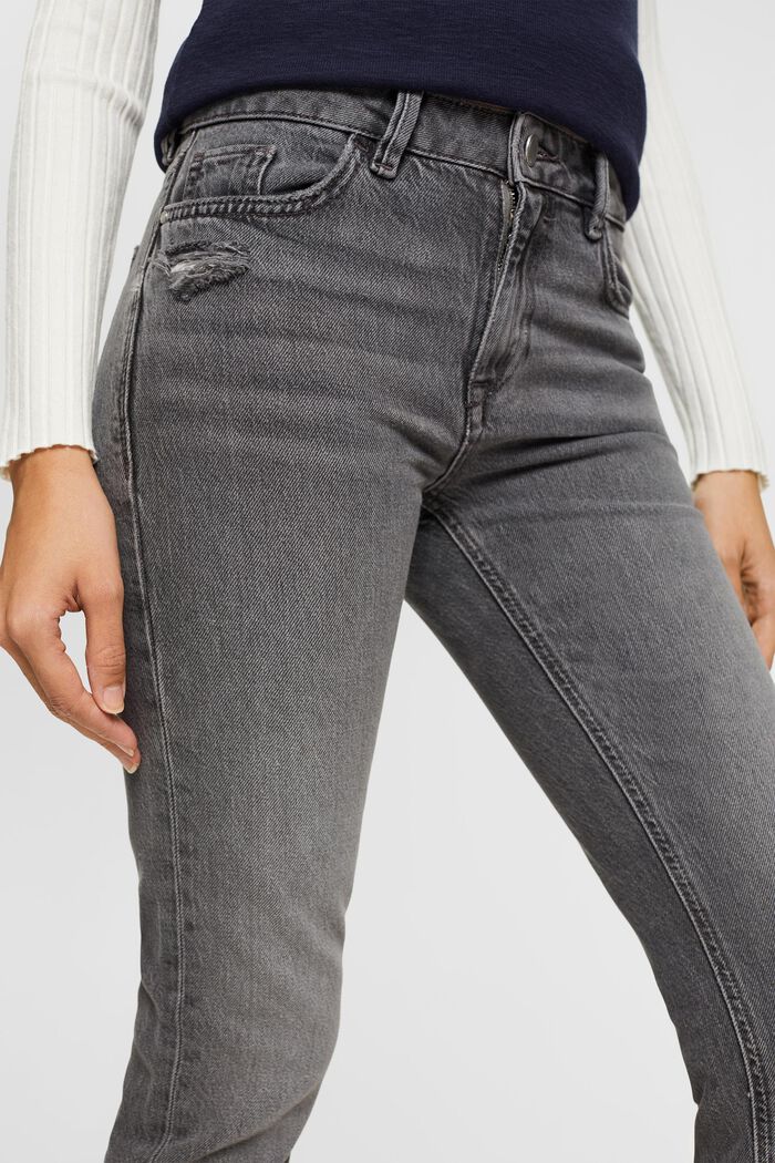 Stretch-Jeans mit Ripped-Effekten, GREY MEDIUM WASHED, detail image number 2
