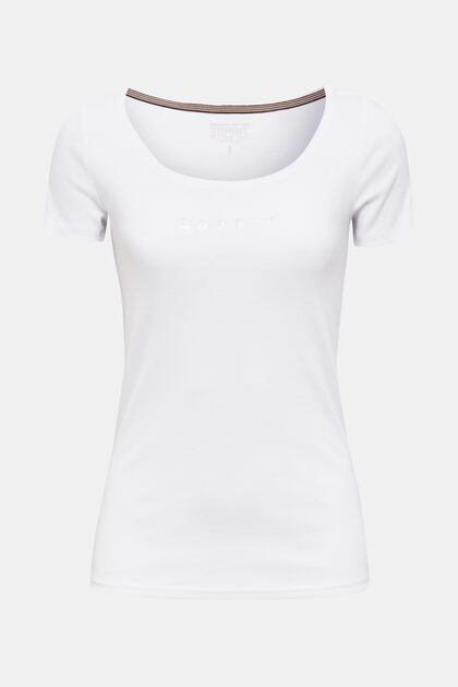 T-Shirt mit Strass-Logo, 100% Bio-Baumwolle