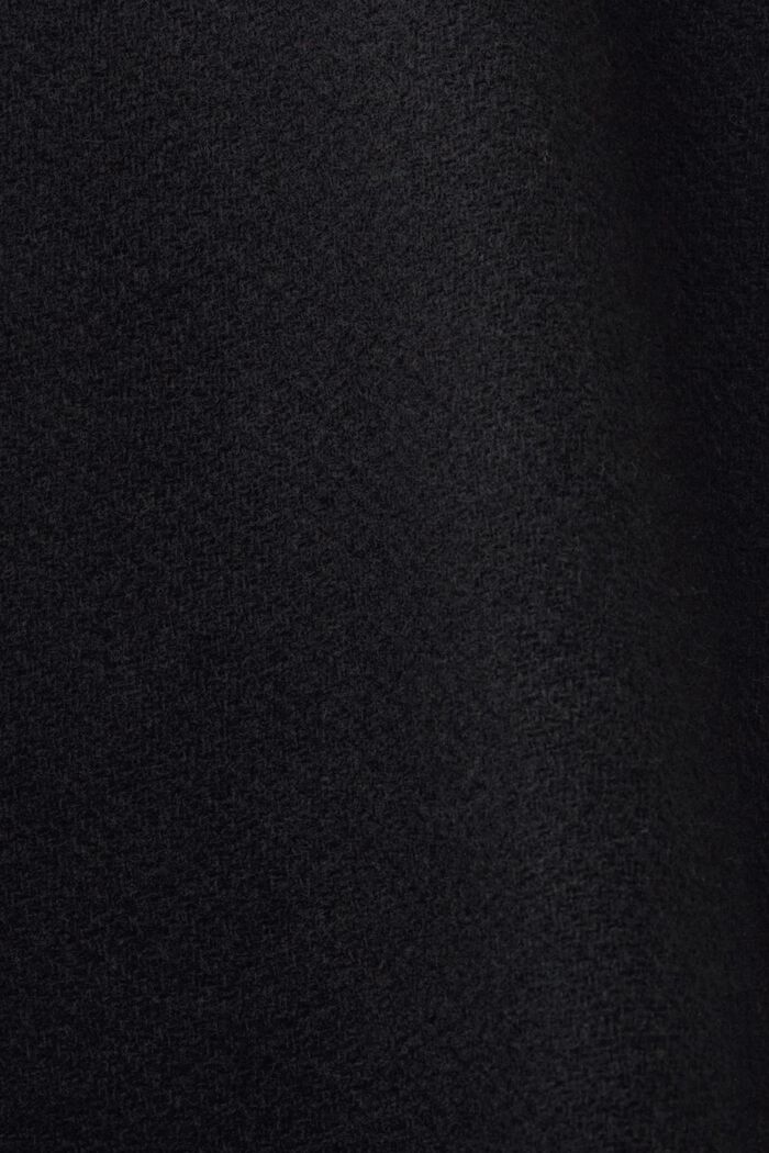 Mantel mit abnehmbarer Kapuze aus Wollmix, BLACK, detail image number 5