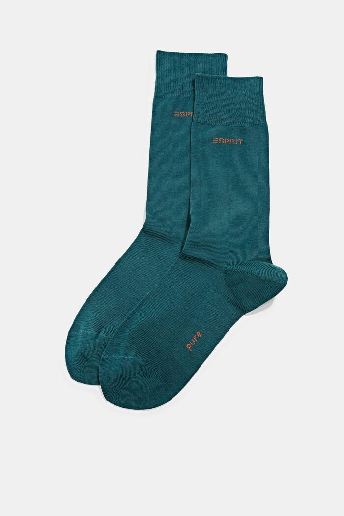 2er-Set Socken, Bio-Baumwolle, PETROL, detail image number 0