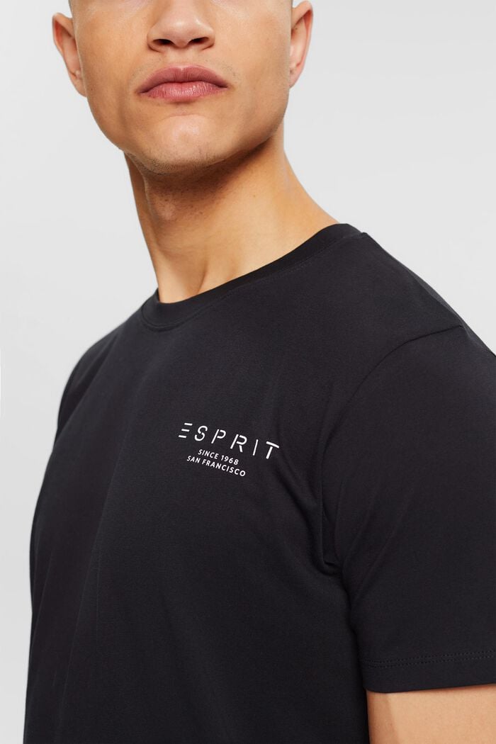 Jersey-T-Shirt mit Logo-Print, BLACK, detail image number 1