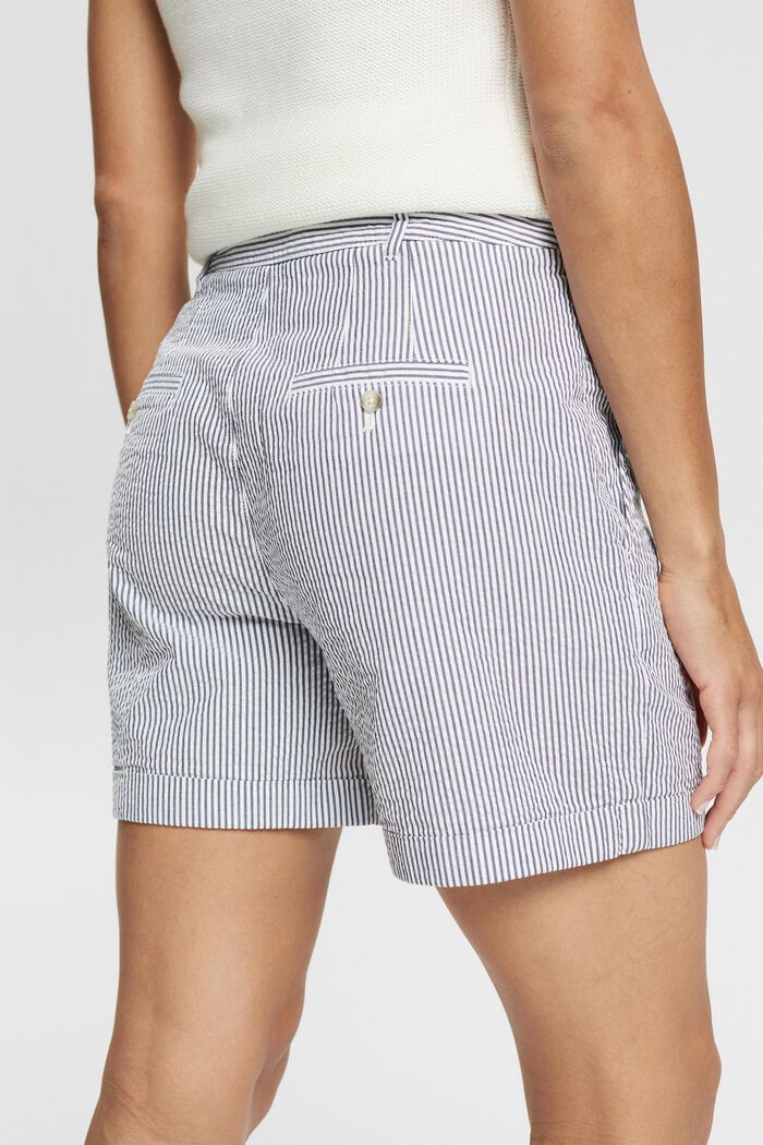 Gestreifte Shorts aus Baumwolle, WHITE, detail image number 4
