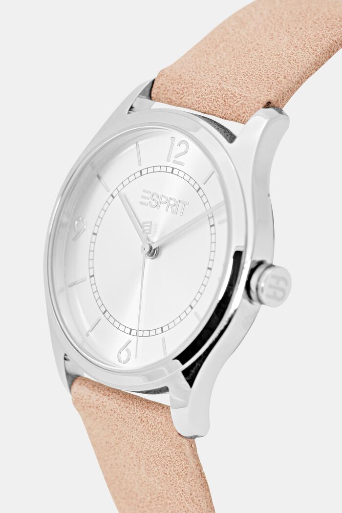 Vegan: Uhr mit Armband in Lederoptik, PINK, detail image number 1
