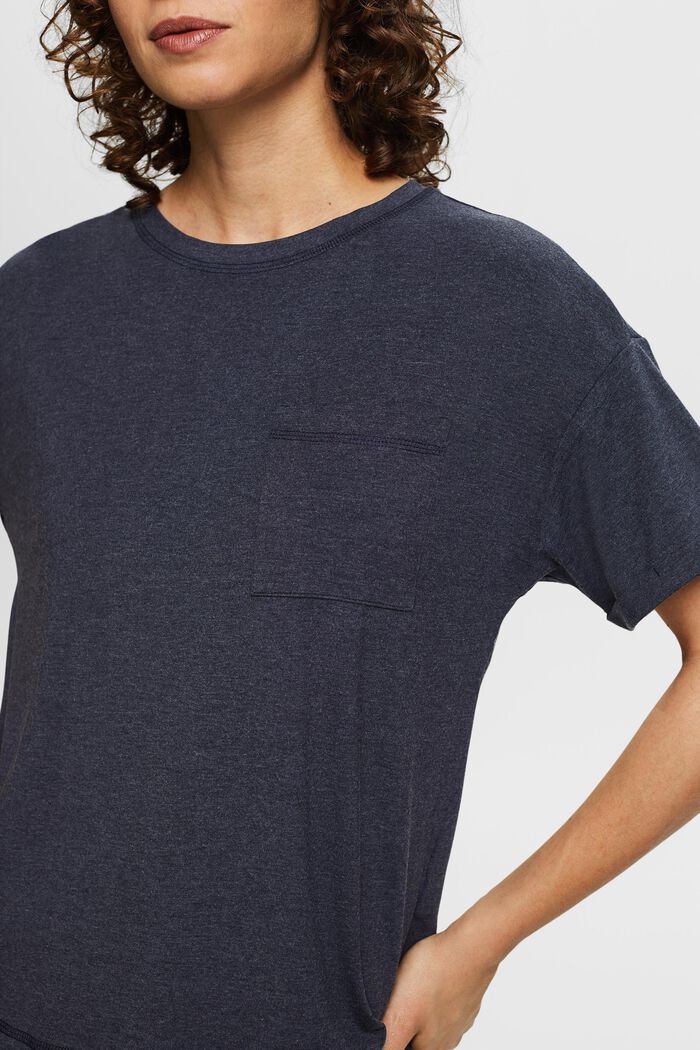 T-Shirt mit Brusttasche aus Baumwoll-Mix, NAVY, detail image number 1