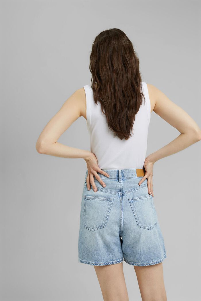 Jeans-Shorts aus 100% Organic Cotton, BLUE LIGHT WASHED, detail image number 3