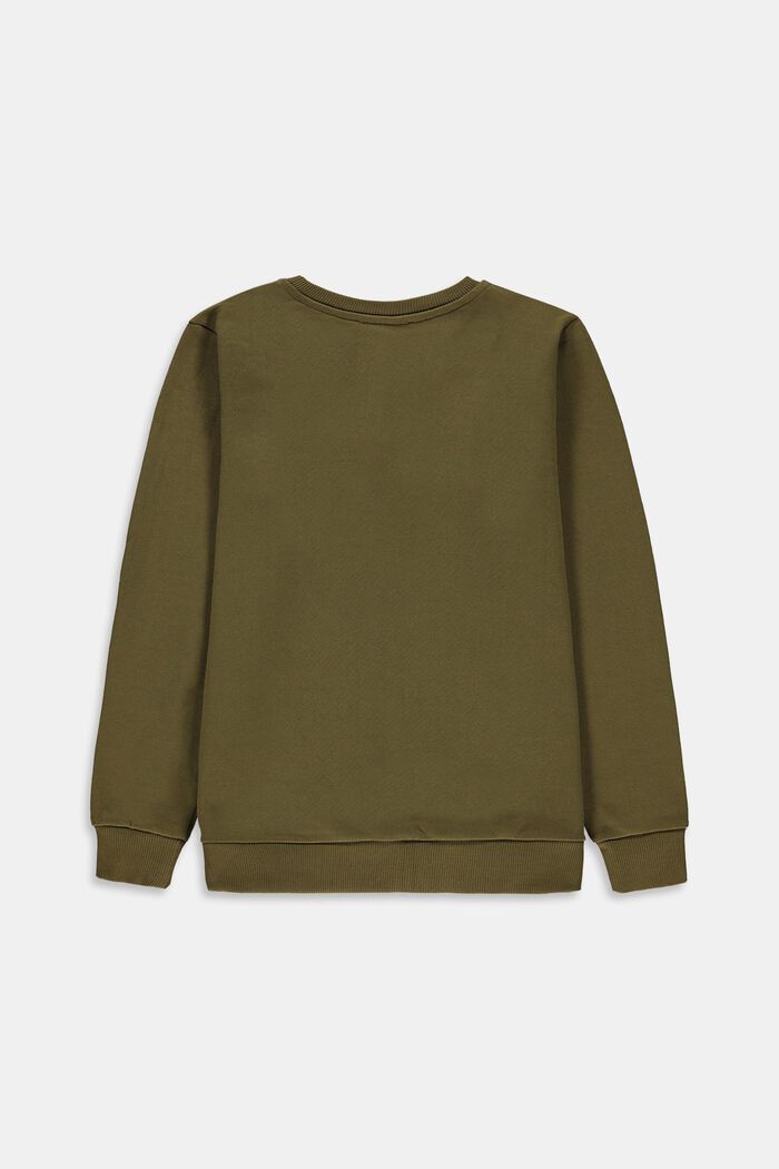 Sweatshirt mit Print, 100% Baumwolle, OLIVE, detail image number 1