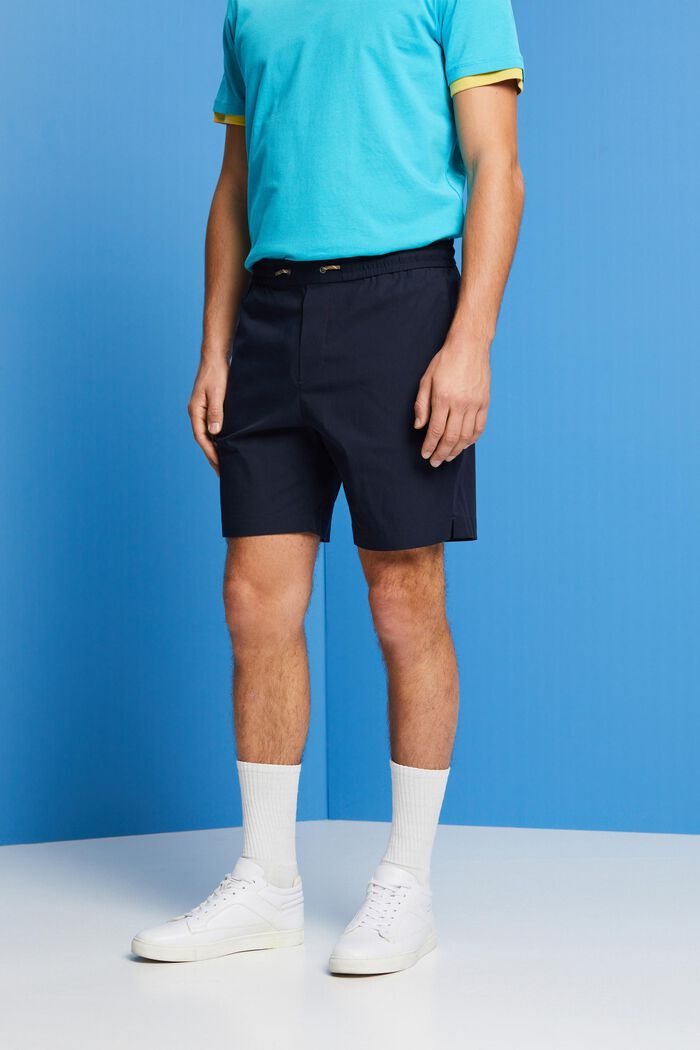 Pull-on-Shorts aus Baumwoll-Popelin, NAVY, detail image number 0