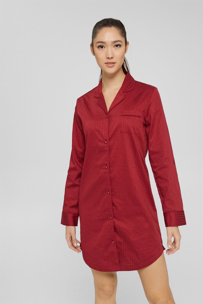 Nachthemd aus 100% Baumwolle, CHERRY RED, detail image number 1