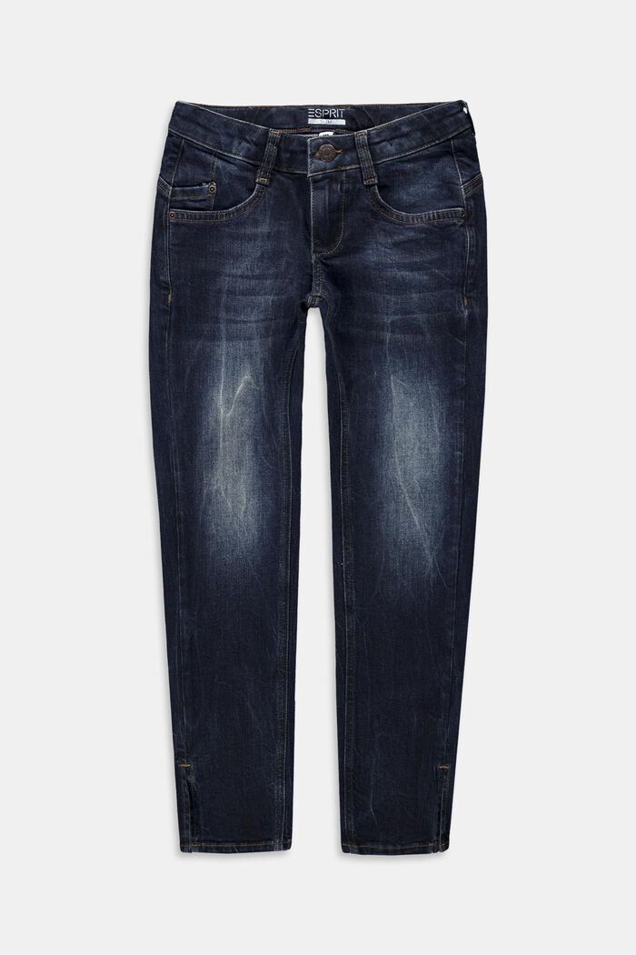Jeans mit Verstellbund, BLUE DARK WASHED, detail image number 0