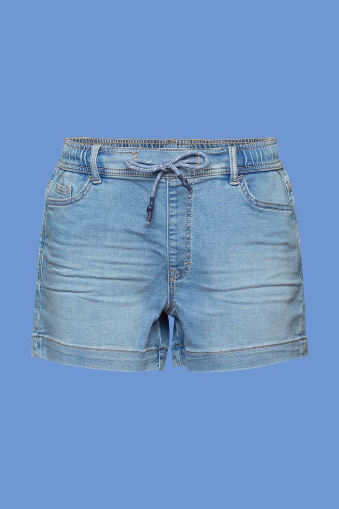 Jeans-Shorts im Jogger-Stil, BLUE LIGHT WASHED, detail image number 7