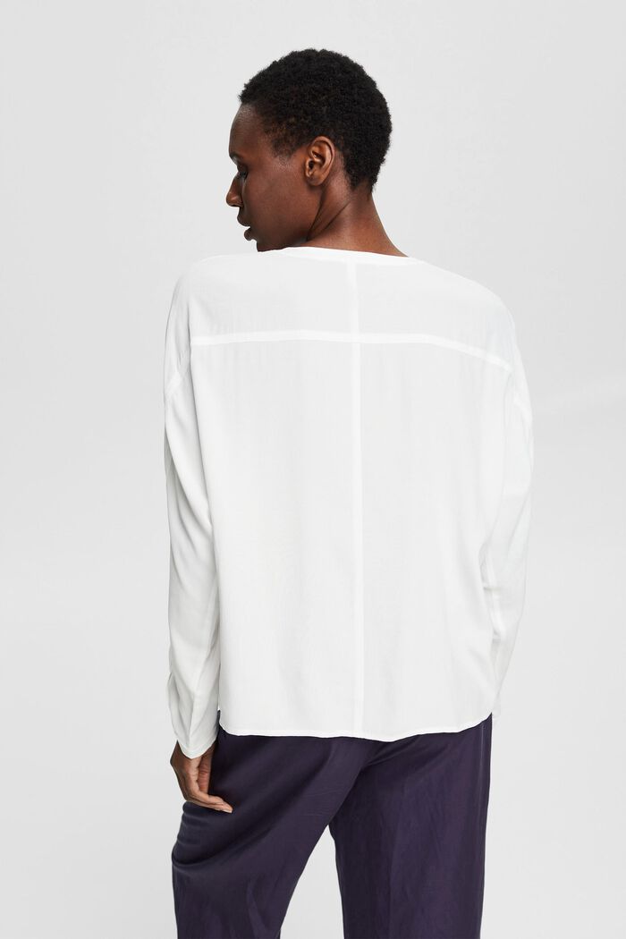 Bluse mit aufgesetzter Pattentasche, LENZING™ ECOVERO™, OFF WHITE, detail image number 3