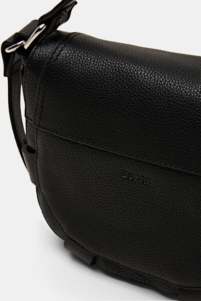 Satteltasche aus Leder mit Zierriemen, BLACK, detail image number 1