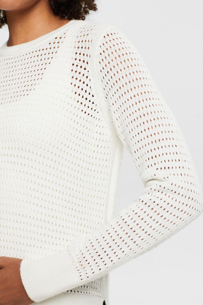 Mesh-Pullover, OFF WHITE, detail image number 3