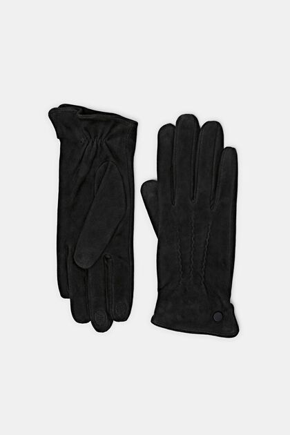 Handschuhe aus Leder, BLACK, overview