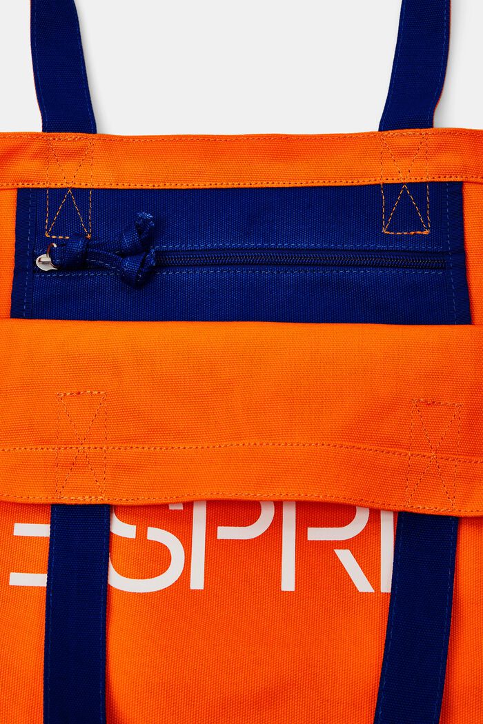 Tote Bag aus Baumwolle mit Logodesign, RED ORANGE, detail image number 3