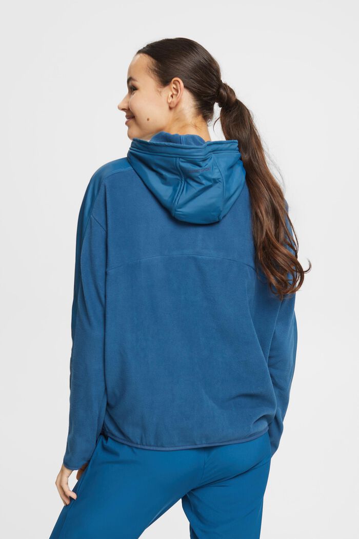 Fleece-Sweatshirt mit Kapuze, PETROL BLUE, detail image number 3