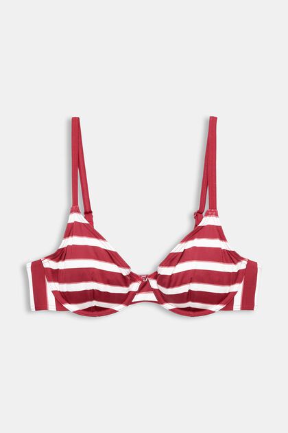 Bikini-Top mit Bügel-Cups, DARK RED, overview