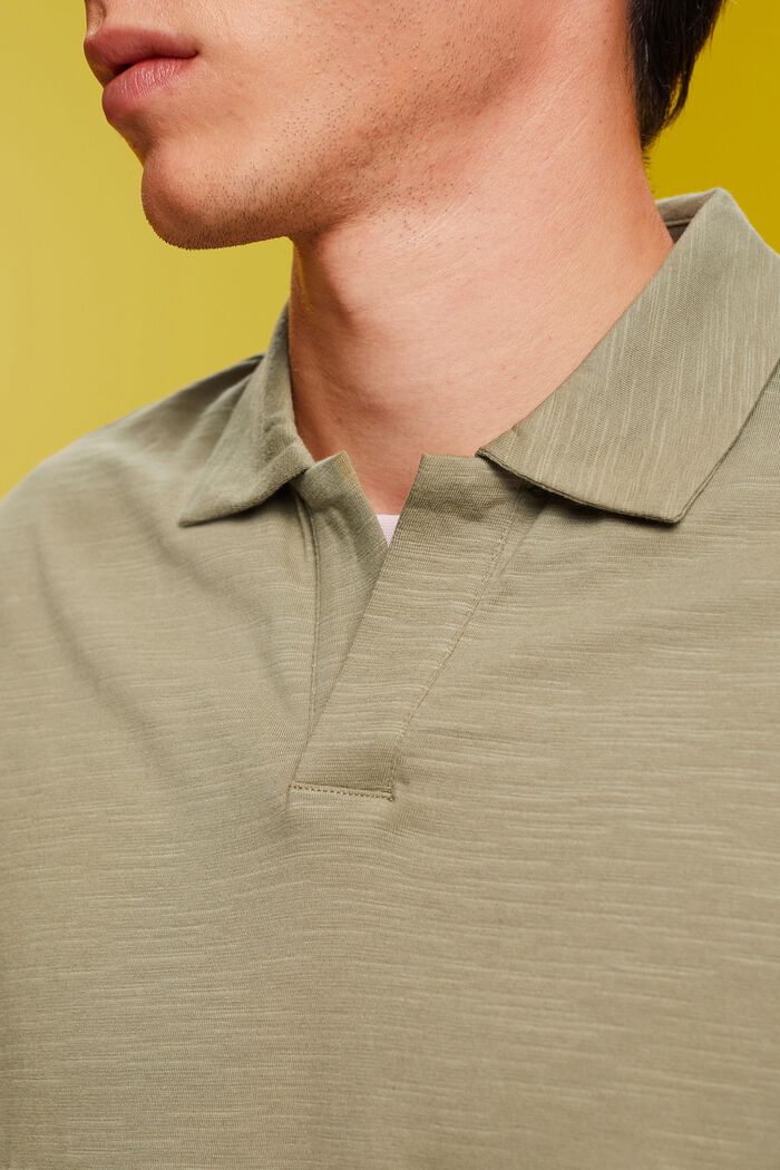 Poloshirt aus Jersey, 100 % Baumwolle, LIGHT KHAKI, detail image number 2