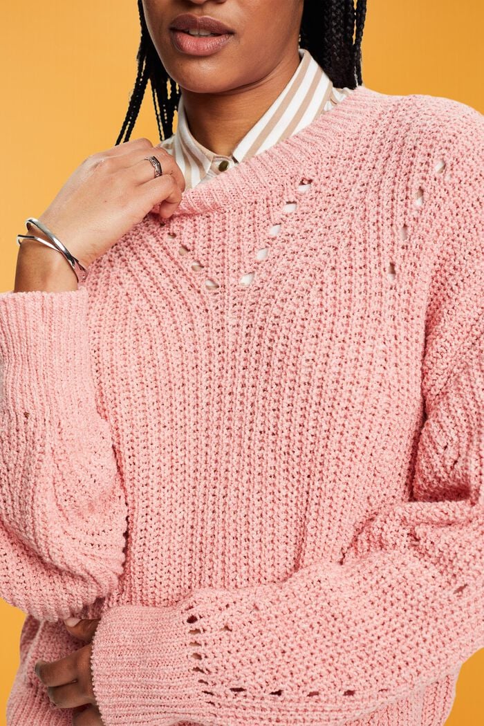 Pullover mit Zopf-Muster, PINK, detail image number 2