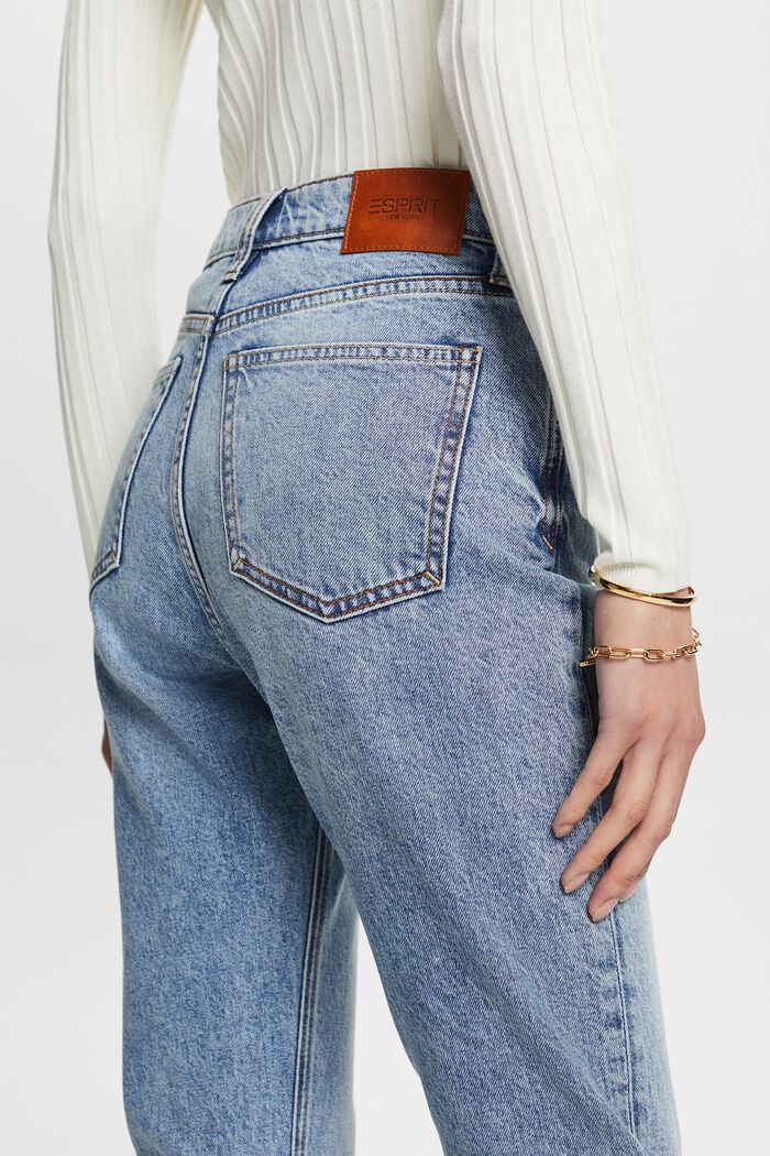 Schmal geschnittene Retro-Jeans mit hohem Bund, BLUE BLEACHED, detail image number 4