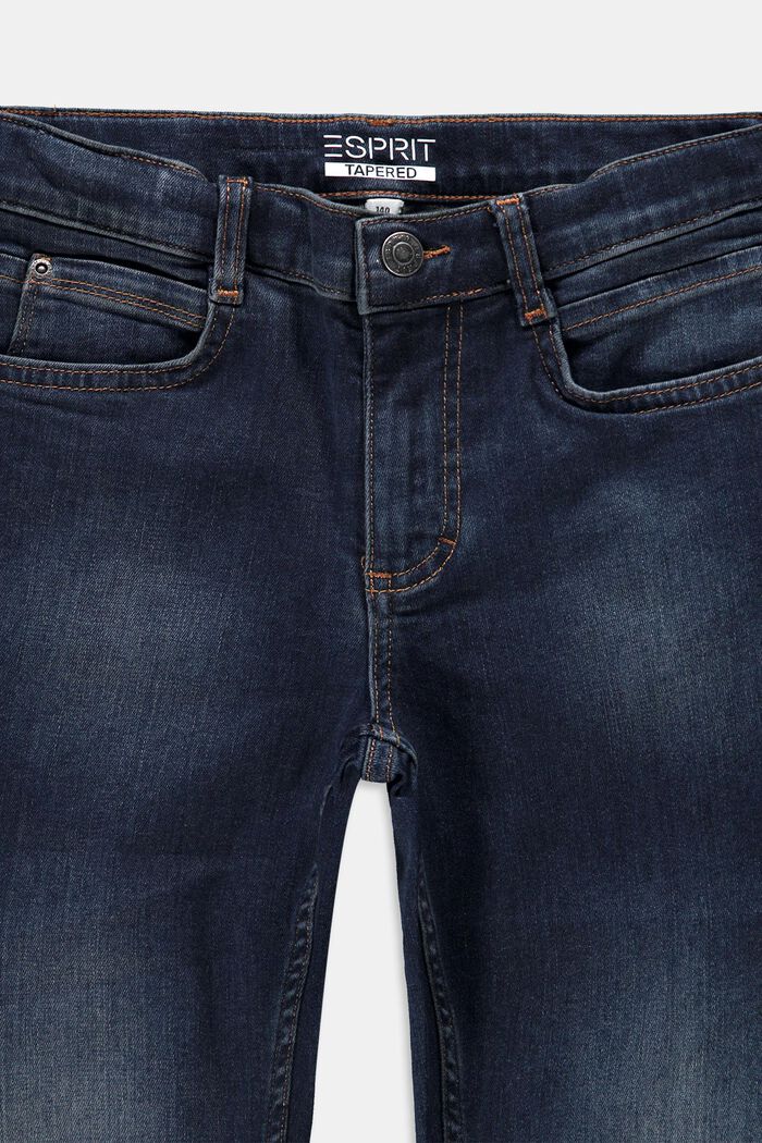Tapered Jeans mit Verstellbund, BLUE BLACK WASHED, detail image number 2