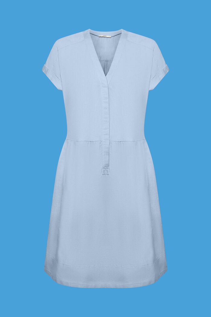 Hemdblusenkleid aus Baumwolle und Leinen, LIGHT BLUE LAVENDER, detail image number 6