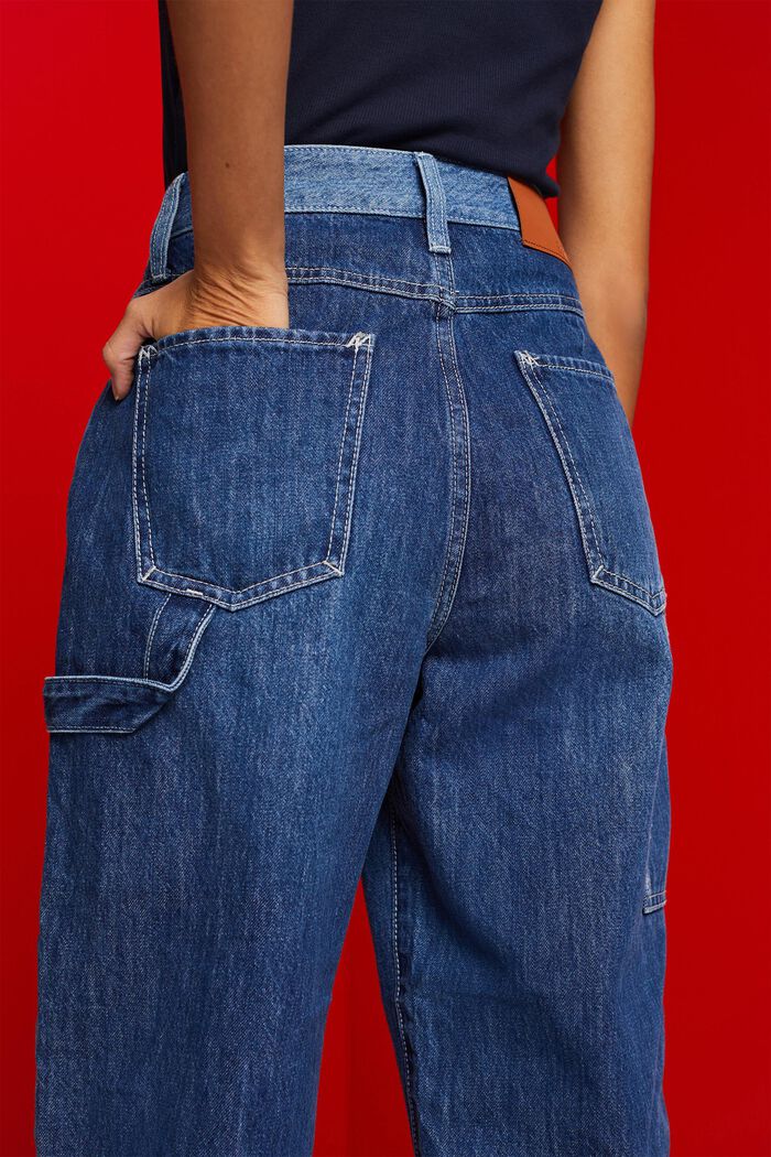 Asymmetrische Jeans der 90er mit weitem Bein, BLUE DARK WASHED, detail image number 4