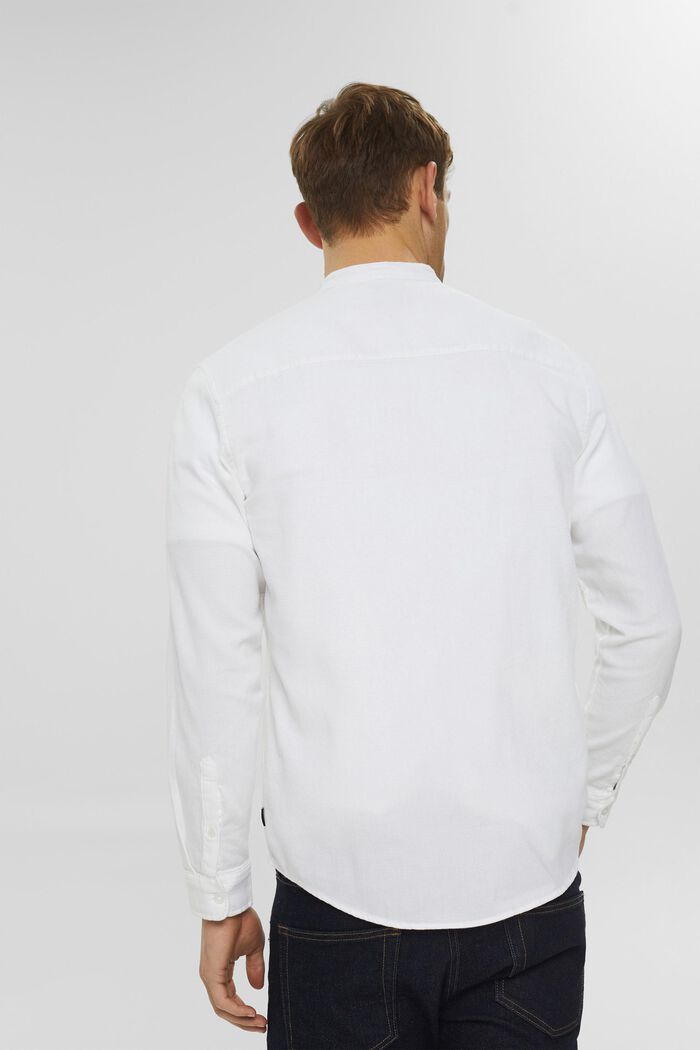 Hemd mit Stegkragen aus Baumwolle, WHITE, detail image number 3