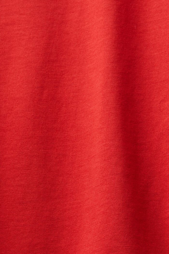 Unisex-T-Shirt aus Pima-Baumwolle mit Print, DARK RED, detail image number 5