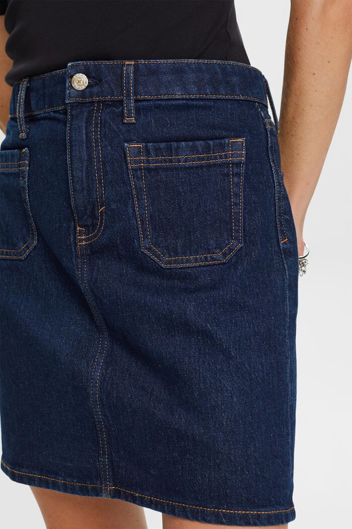 Recycelt: Jeans-Minirock, BLUE DARK WASHED, detail image number 2