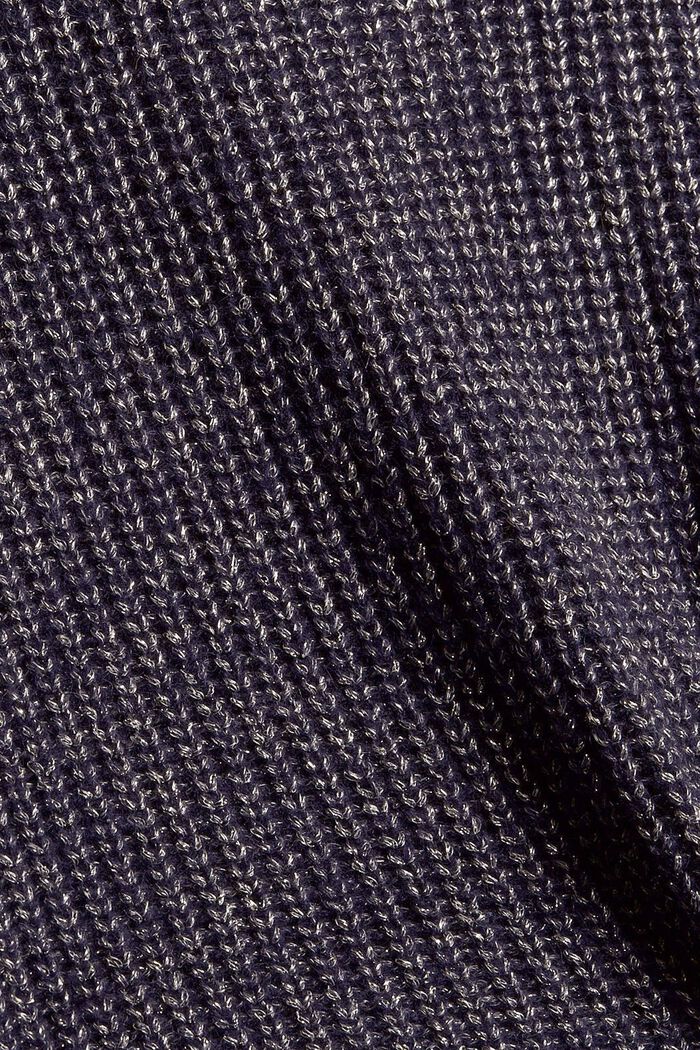 Mit Wolle: Pullover mit Glitzer-Garn, NAVY, detail image number 4