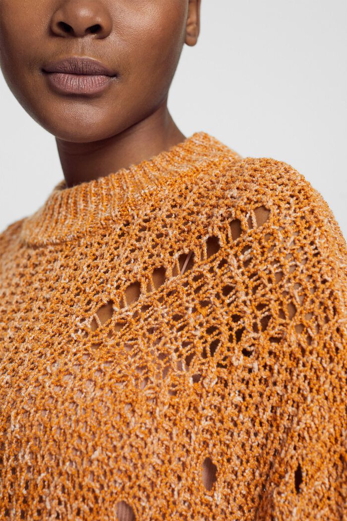 Pointelle-Pullover, Baumwollmix, HONEY YELLOW, detail image number 2