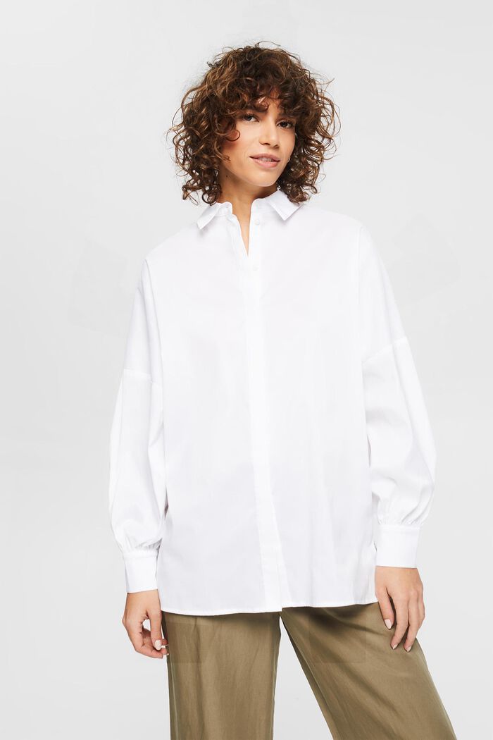 Bluse im Oversize-Look, WHITE, detail image number 0