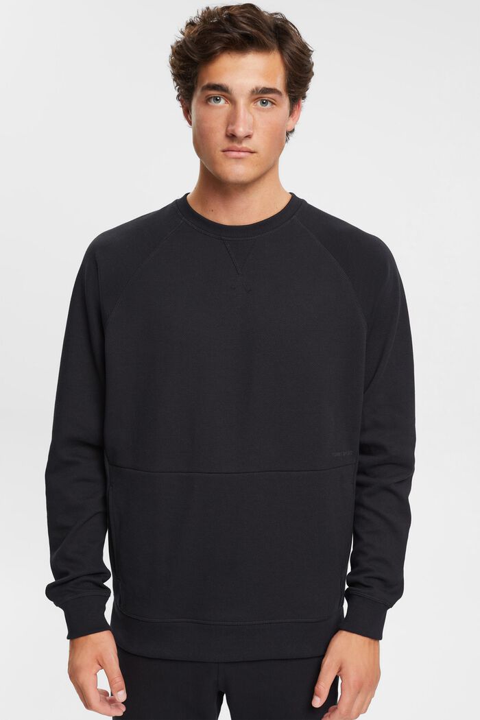 Sweatshirt mit Struktur, BLACK, detail image number 0