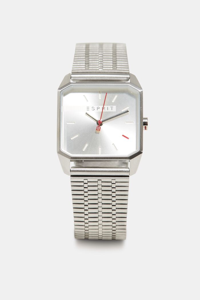 Uhr mit Gliederarmband, aus Edelstahl