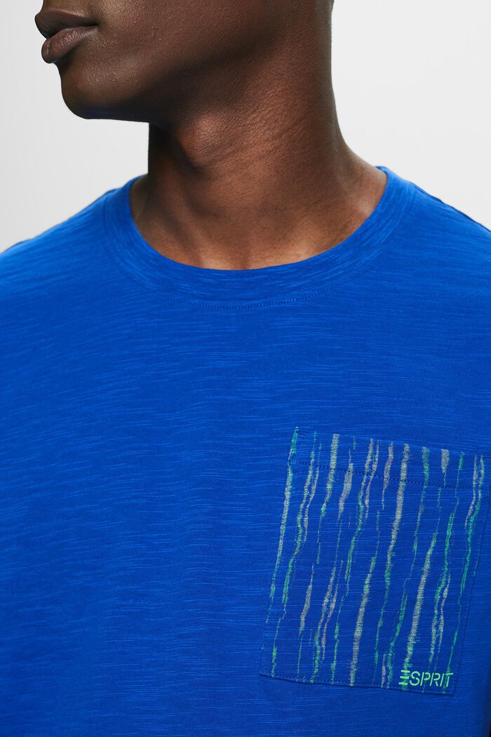 Slub-T-Shirt aus Baumwolle mit Logo, BRIGHT BLUE, detail image number 3