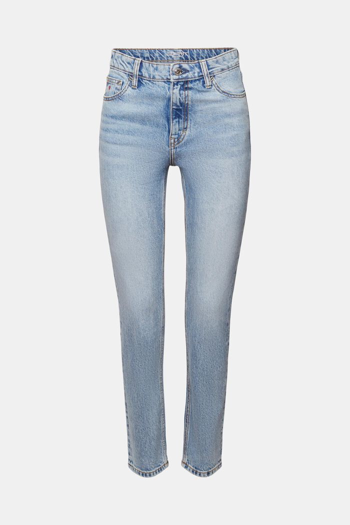 Schmal geschnittene Retro-Jeans mit hohem Bund, BLUE BLEACHED, detail image number 7