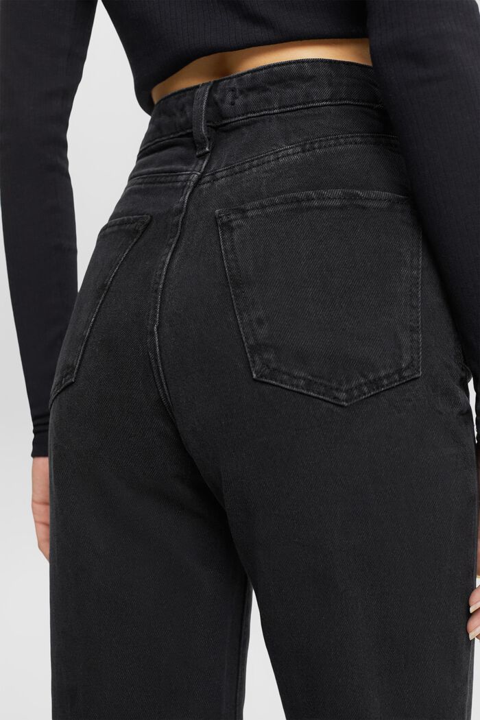 Gerade geschnittene 80er-Jahre-Jeans, 100 % Baumwolle, BLACK DARK WASHED, detail image number 4