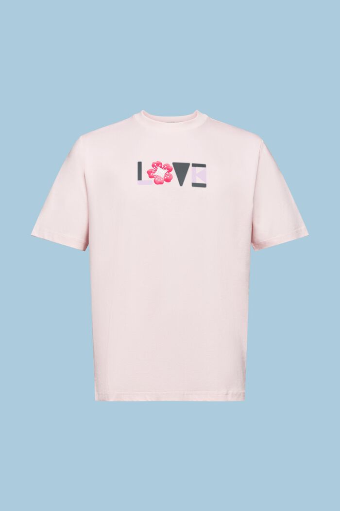 Unisex-T-Shirt aus Pima-Baumwolle mit Print, PASTEL PINK, detail image number 8