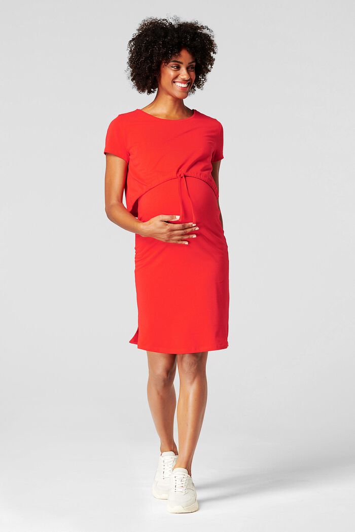 Layer-Kleid mit Stillfunktion, Organic Cotton, RED, overview