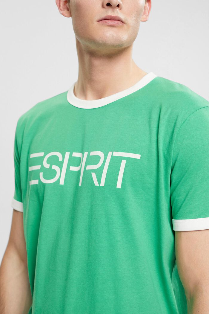 Jersey-T-Shirt mit Logo-Print, GREEN, detail image number 2