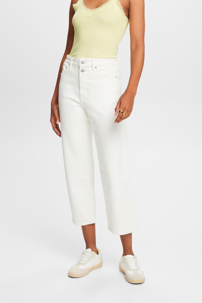 Baumwoll-Jeans mit geradem Bein, OFF WHITE, detail image number 0