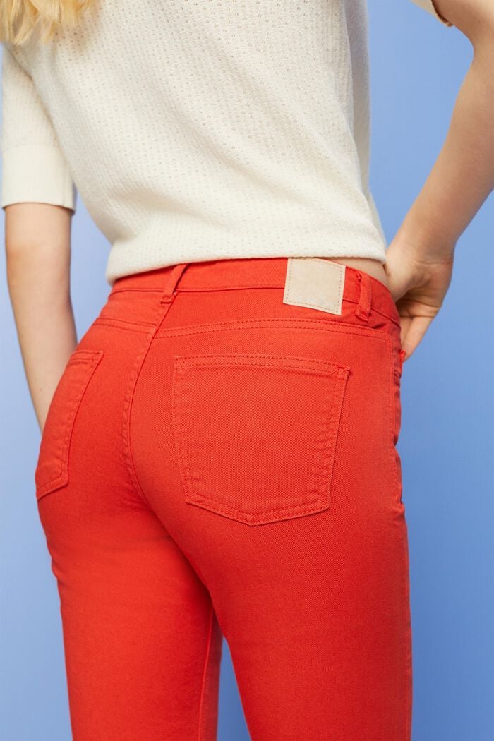 Slim-Fit-Jeans mit mittlerer Bundhöhe, ORANGE RED, detail image number 4