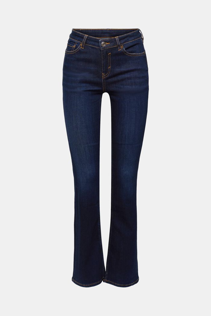 Bootcut Jeans mit hohem Bund, BLUE DARK WASHED, detail image number 7
