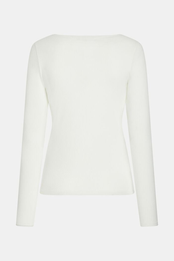 Longsleeve mit Cut-Out, LENZING™ ECOVERO™, OFF WHITE, detail image number 5