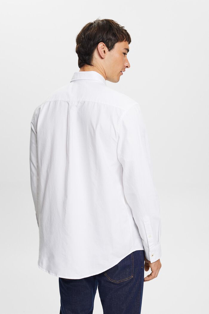 Button-Down-Hemd aus Baumwollpopeline, WHITE, detail image number 4